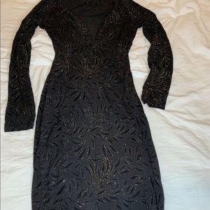 Gold Glitter black dress